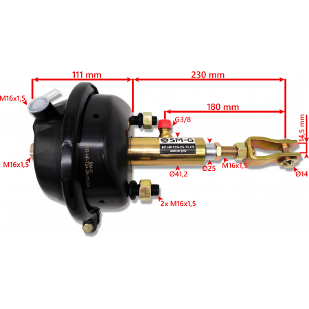 SIŁOWNIK HAMULCOWY HYDRAULICZNO PNEUMATYCZNY T24-25 MOCOWANIE